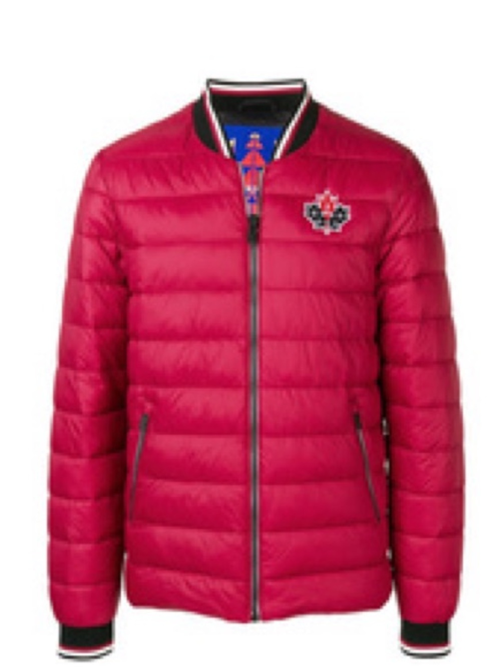 Moose Knuckles | Beaugrand Lightweight Quilted Puffer Bomber Jacket Red Small
